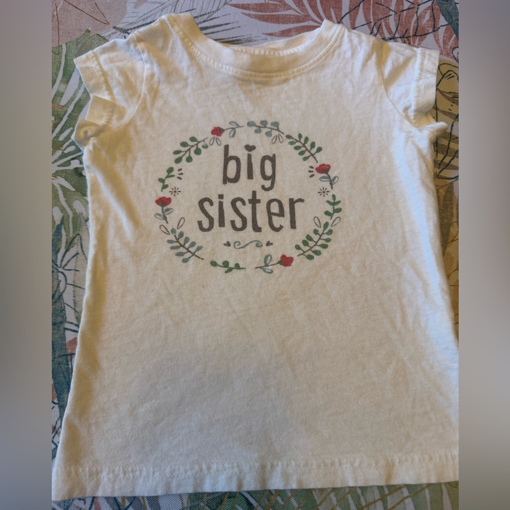 Rabbit Skins off white 'Big Sister' Kids Tee
